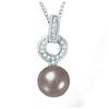 [L9540] - Silver Necklace 'Sissi' Silver Gray (rhodium-plated) - 20x7 Mm
