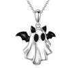 Halloween Ghost Pendant Necklace With Zinc Alloy Material For Festive Costume