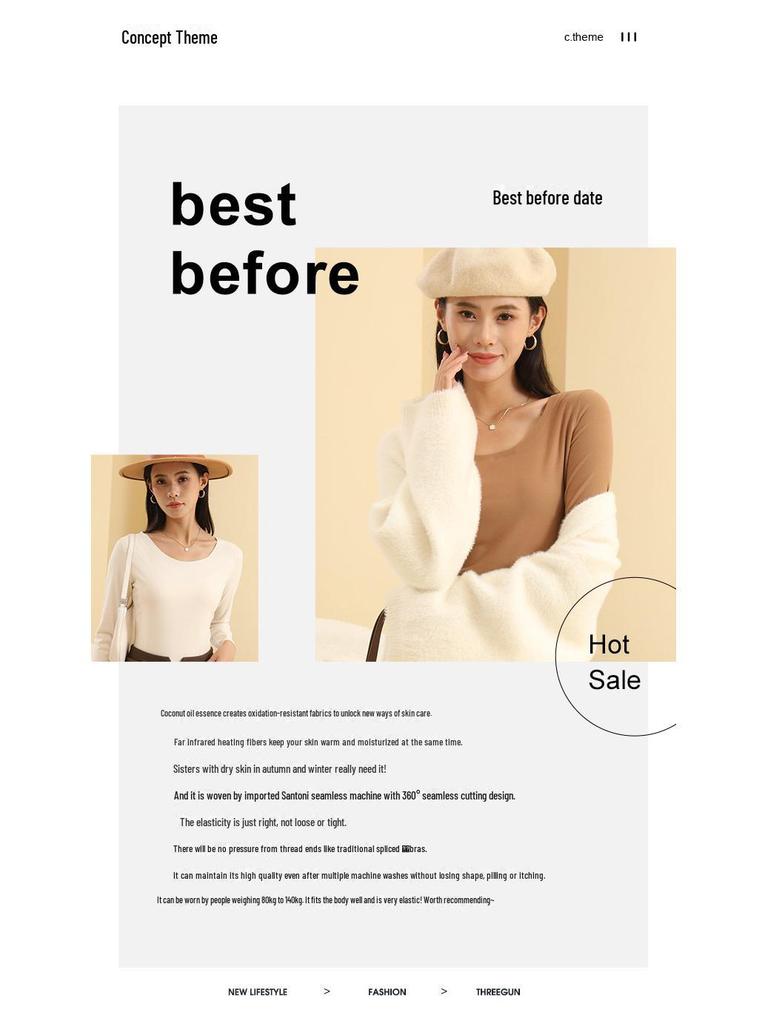 Women's Round Neck Slimming Coconut Oil Infused Shirt - Solid Color, Skin-Friendly, Versatile for Autumn/Winter.