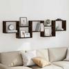 Cube Shelf 5 Compartments Smoked Oak Wood Based Material