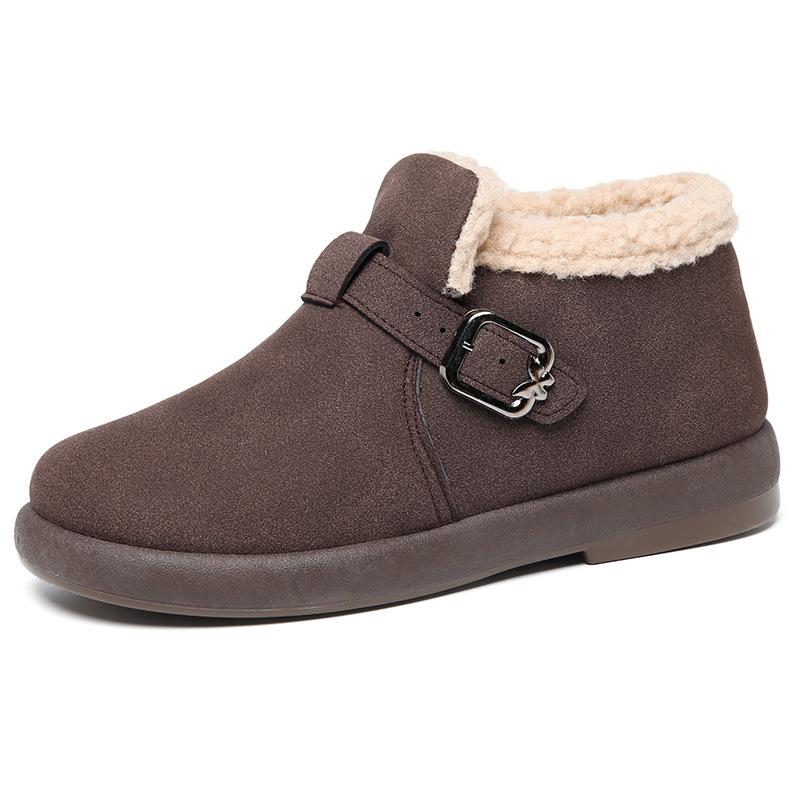 Женские зимние ботинки на платформе, нескользящие, теплые, с подкладкой из искусственного меха, повседневные, из искусственной замши, удобные, пушистые, короткие ботинки для женщин