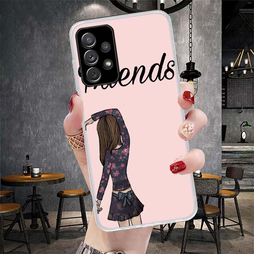 Лучшие подруги Навсегда BFF Мягкий Чехол Для Телефона Для Samsung Galaxy A13 A14 A15 A16 A17 A53 A54 A55 A56 A57 A33 A34 A35 A36 A37 A2