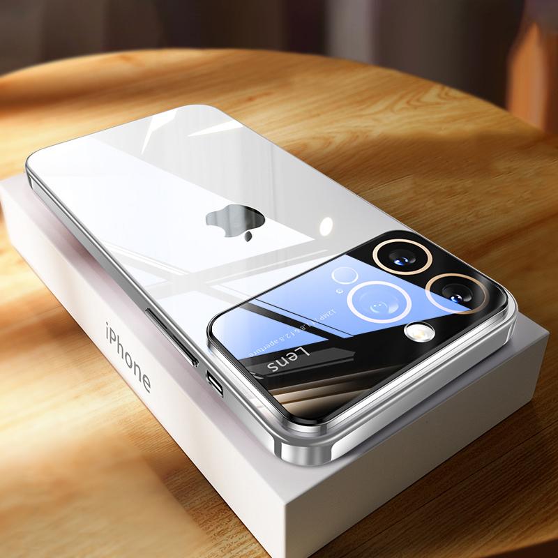 Plating Clear Hard PC Glass Lens Camera Protection Case For For Iphone 17 Pro Max 16 1 13 11 12 14 Transparent Bumper Cover