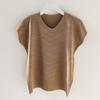 Summer Round Neck Ice Silk Short-sleeved T-shirt Women's Fashion Texture Sweater Top