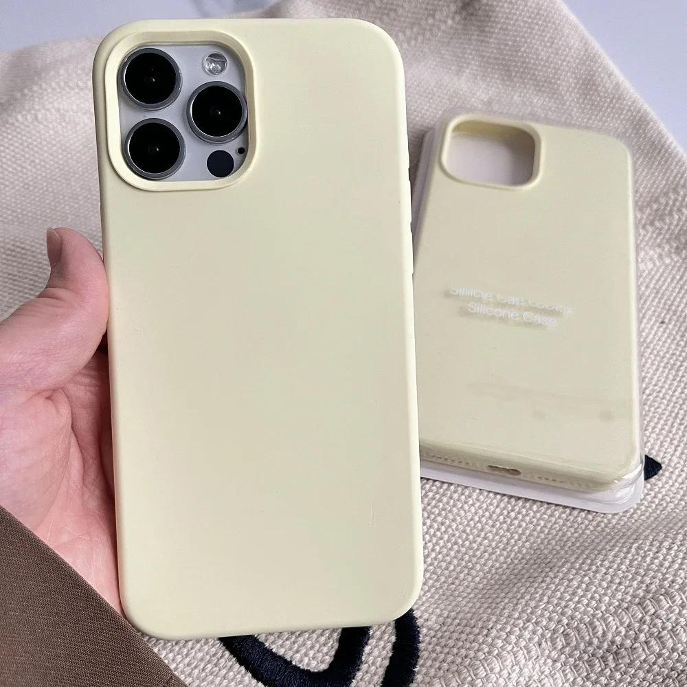 Multi-color Apple Original 16 Pro Max Phone Case, Soft Silicone for Apple 16 15 14 13 12 Full Wrap Shockproof, Anti-slip Phone Case