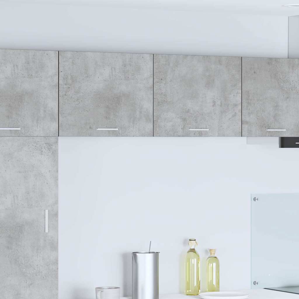 Hanging Cabinet with Door 2 pcs Concrete Grey and White 50 x 31 x 40 cm