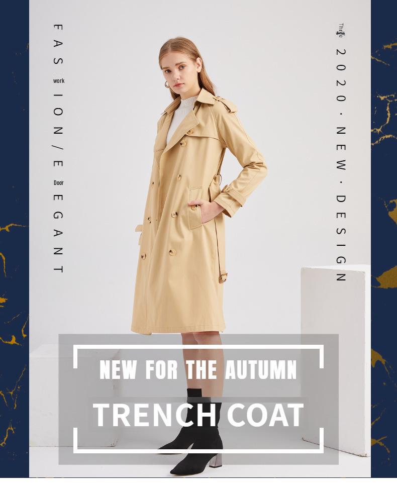 2023 Женская европейская ветровка с длинными рукавами и лацканами, модное пальто