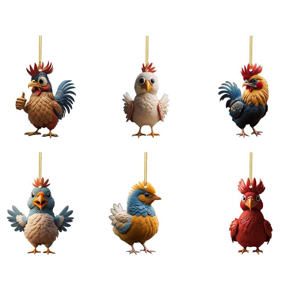 Animal Pendant Cartoon Rooster Pendants Cartoon Cock Creative Christmas Tree Hanging Decor