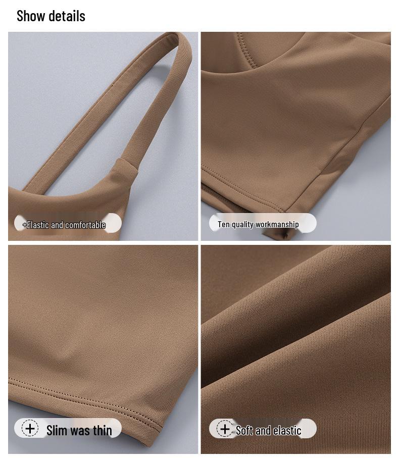 Женский спортивный бюстгальтер Nude Feel с вкладышами - Летний топ-майка для тренировок с красивым дизайном спины