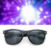 3D Prism Effect Diffraction Glasses Women Sunglasses Rectangle Rainbow Kaleidoscope Festival Style Rave Eyewear Clear/Gray Lens