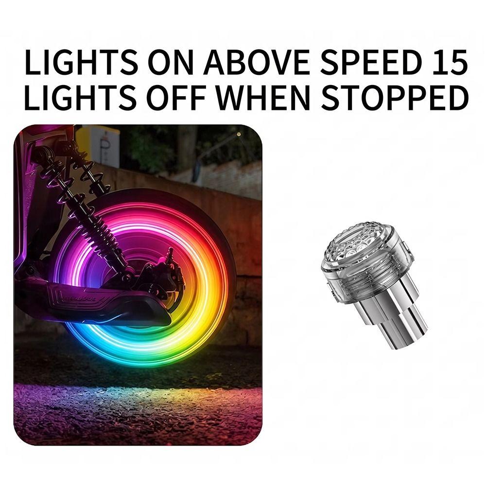 2Pcs Waterproof LED Neon Flash Lamp Motion Sensor Rim Strobe Warning Lamp Motorcycle Decorative