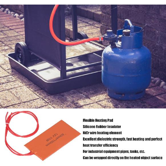 Hilitand 4PCS Silicone Heating Pad, 12V 15W Car Oil Pan Heater Pad 2 x 3.9in Silicone Heater Pad Engine Block Heater Pad with Heat Protector