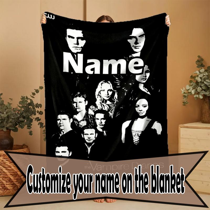 Custom Name Personalized The Vampire Diaries Print Blanket, Home Decor, Bedroom, Sofa, Camping, Couch, Gifts for Birthday Christmas