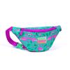 Kids Aqua Green Pink Flamingo Patterned Waist Bag 22412