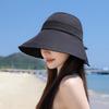 Brimmed Summer Wide Sun Protection Hat With Bow Decoration For Daily Outdoor