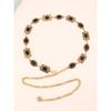 Mary Waist chain accessories Dress gold silver metal oval carved chain rhinestone belt Women's multi-hoop design