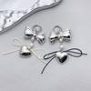 Fashionable Elegant Advanced Sense Heart Bow Keychain Pendant Simple Sweet Backpack Hanging Decoration Accessories Gifts