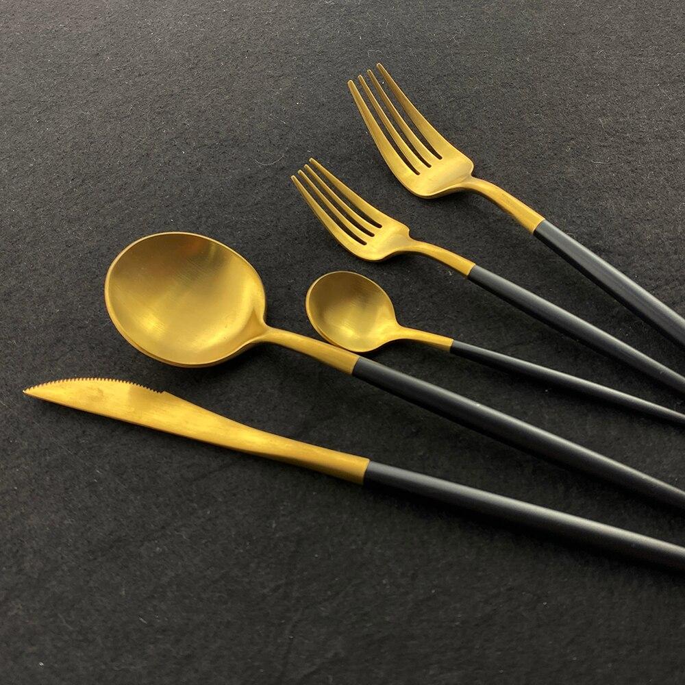 Матовый серебряный набор столовой посуды из нержавеющей стали 18/10, набор столовых приборов с круглой ручкой, вилка, нож, ложка, набор столовых приборов, набор кухонного серебра