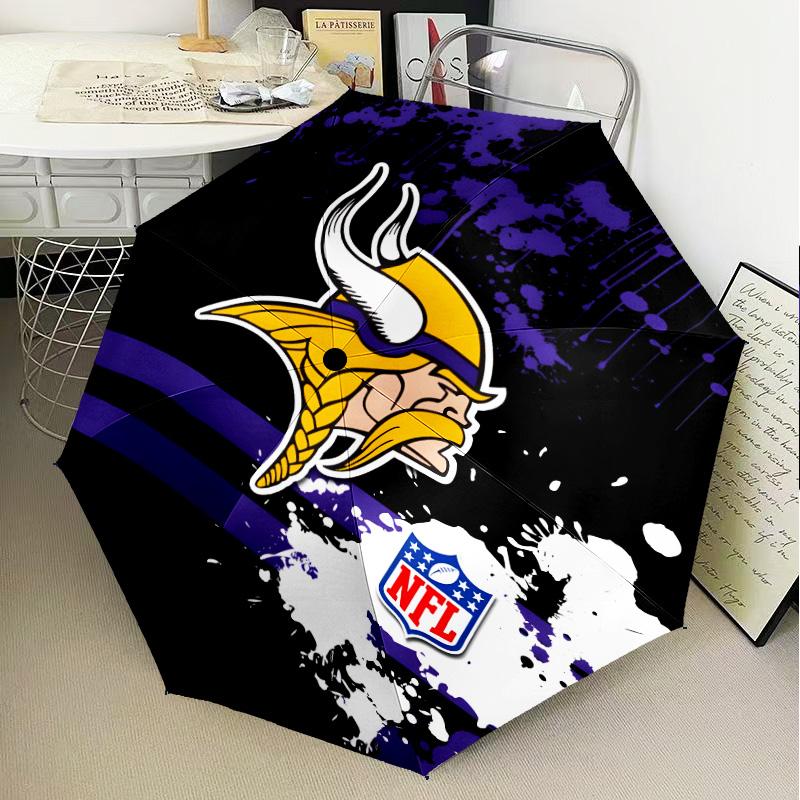 Зонт-трость Minnesota Vikings, складной зонт, автоматический зонт с 8 спицами для путешествий, кемпинга. Подарок на Хэллоуин, Рождество