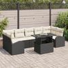 8-Piece Garden Sofa Set with Black Poly Rattan Cushions, 2-Seater Garden Sofa with Storage and Cushions 3357330