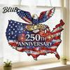 Юбилейный коллекционный елочный шар США 250-й Ловец солнца 1776-2026 Акриловый подвес на окно Американский орел Патриотическое украшение Ловец солнца Памятный