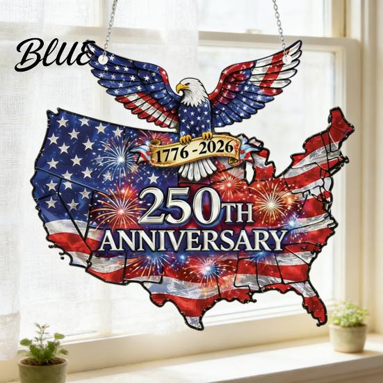 Юбилейный коллекционный елочный шар США 250-й Ловец солнца 1776-2026 Акриловый подвес на окно Американский орел Патриотическое украшение Ловец солнца Памятный