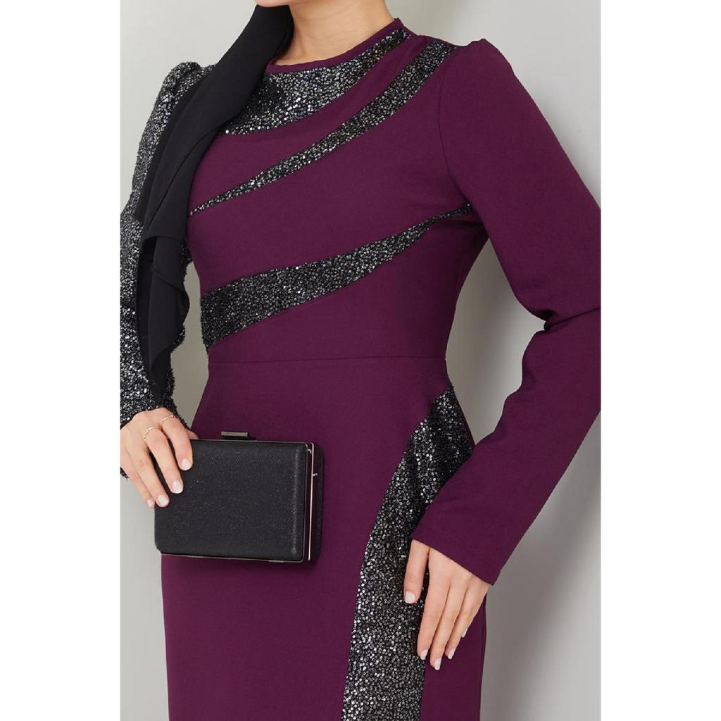 Женская одежда Вечернее платье Модное платье-рыбка с пайетками 2710 Черный