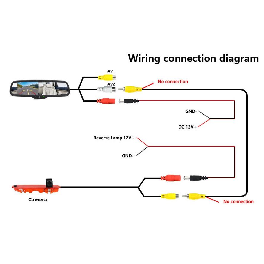 Brake Light Reversing Rear View Camera with 4.3" Mirror Monitor Kit for Renault Kangoo Mercedes-Benz Citan Reverse Backup Camera
