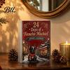 Daily Surprise Countdown Box 2D Acrylic French Bulldog Christmas Advent Calendar, Surprising Ornament Retro Style Holiday Gifts Set, Cute Xmas Hanging