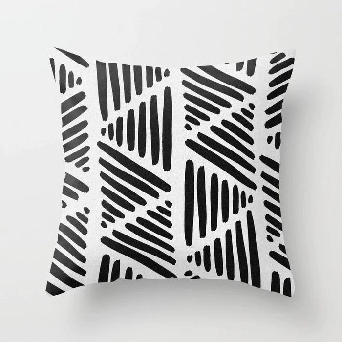 Black Geometric Pattern Pillowcase Office Living Room Home Pillowcase Car Ornaments