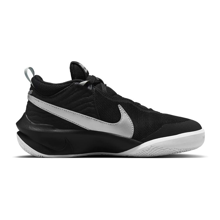 Nike Детские кроссовки Team Hustle D10 GS Black Metallic Silver Volt White CW6735-004