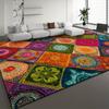 Мягкий коврик с красочным цветочным узором в богемном стиле, красный, синий, зеленый, мягкий, удобный, легкий и прочный, ковер для домашнего декора