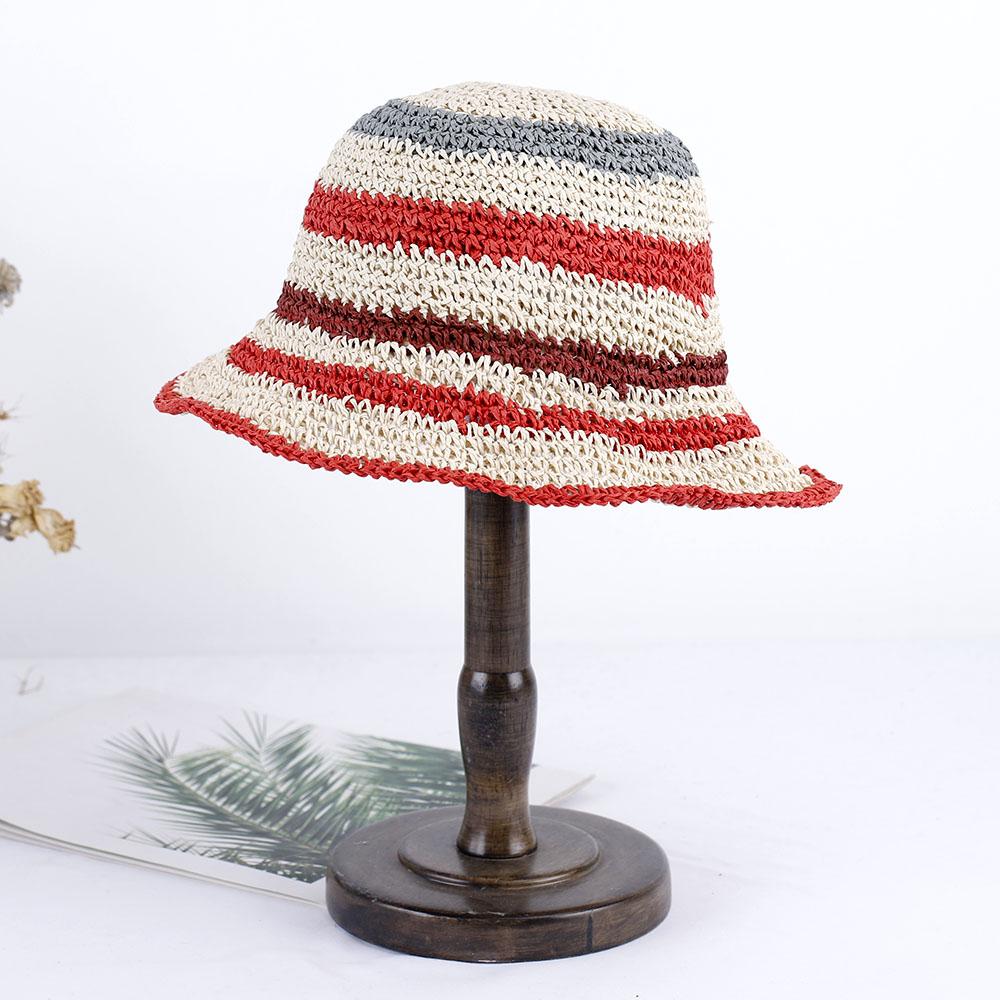 2023 new Rainbow Hand hook hats striped Women's summer hat sun hat sun visor sunshade hat summer accessories hat women red caps