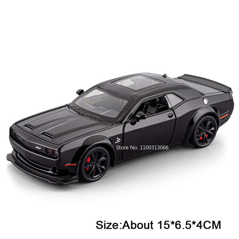 1:32 Challenger SRT Hellcat Игрушечные Машинки Модели Сплав Литье под Давлением со Светом Музыкой Миниатюрный Транспорт Машинка с Оттягиванием Колеса Подарки на День Рождения