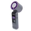(Grey) Handheld Fan Digital High Speed Turbine Ice Cooling Foldable White