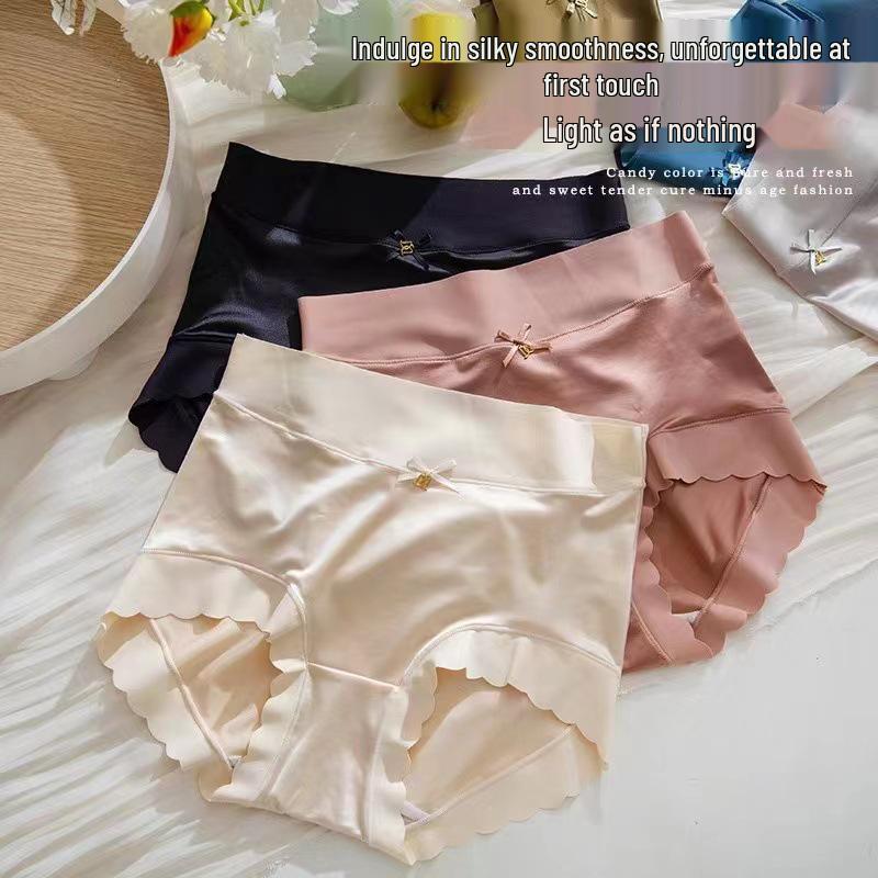 Женское роскошное бесшовное летнее нижнее белье большого размера с высокой талией из сатина