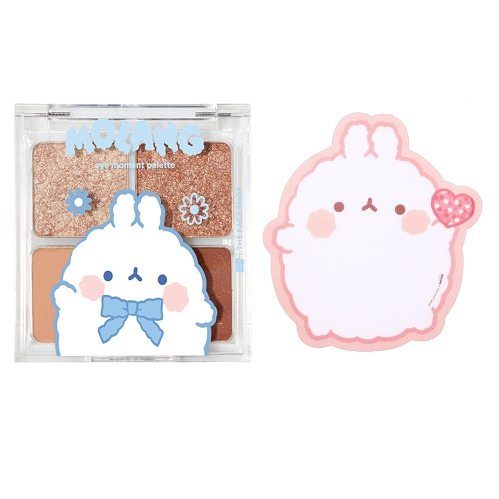 The Face Shop Палитра теней для век Molangi Eye Moment + коврик для мыши Molangi, 01 Cocoa Molang, 1 набор