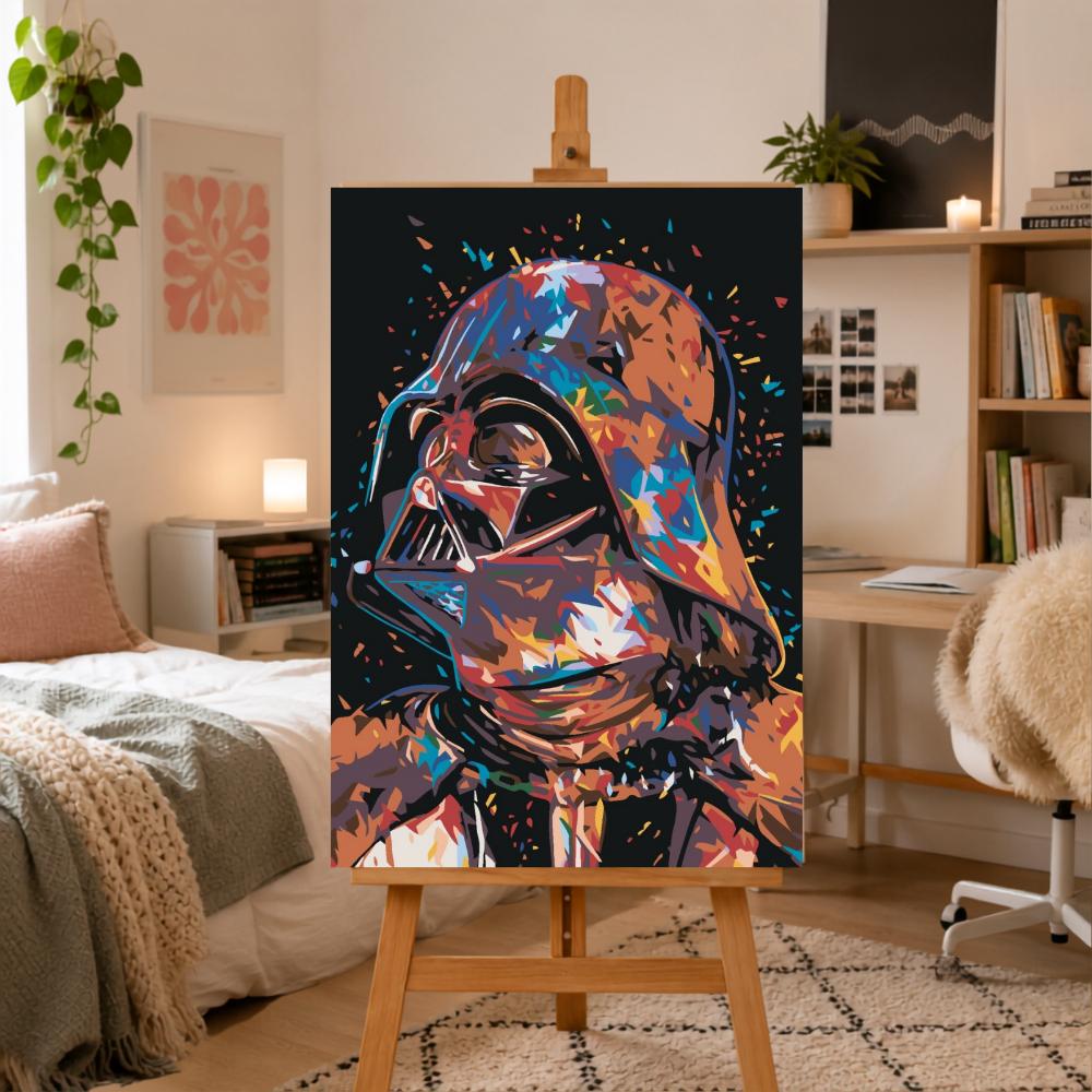 Obraz Do Malowania Po Numerach Z Ramą Abstrakcyjny Darth Vader 50X70 Cm