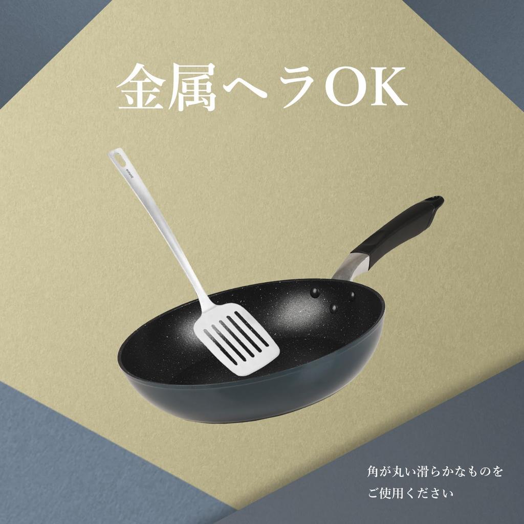 Pearl Metal Прочный из-за мрамора 28 IH Мраморный металлический шпатель с прессом для монет Темно-синий ободок, антипригарная обработка, см, совместимый, покрытие, OK, ободок,