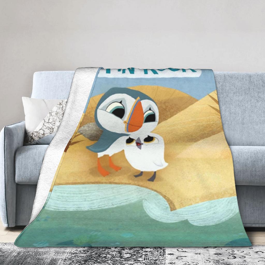 Puffin Rock Oona Baba Fashion Blanket Flannel Decoration Cartoon TV Watercolor Multi-function Super Soft Throw Fashion Blankets for Office