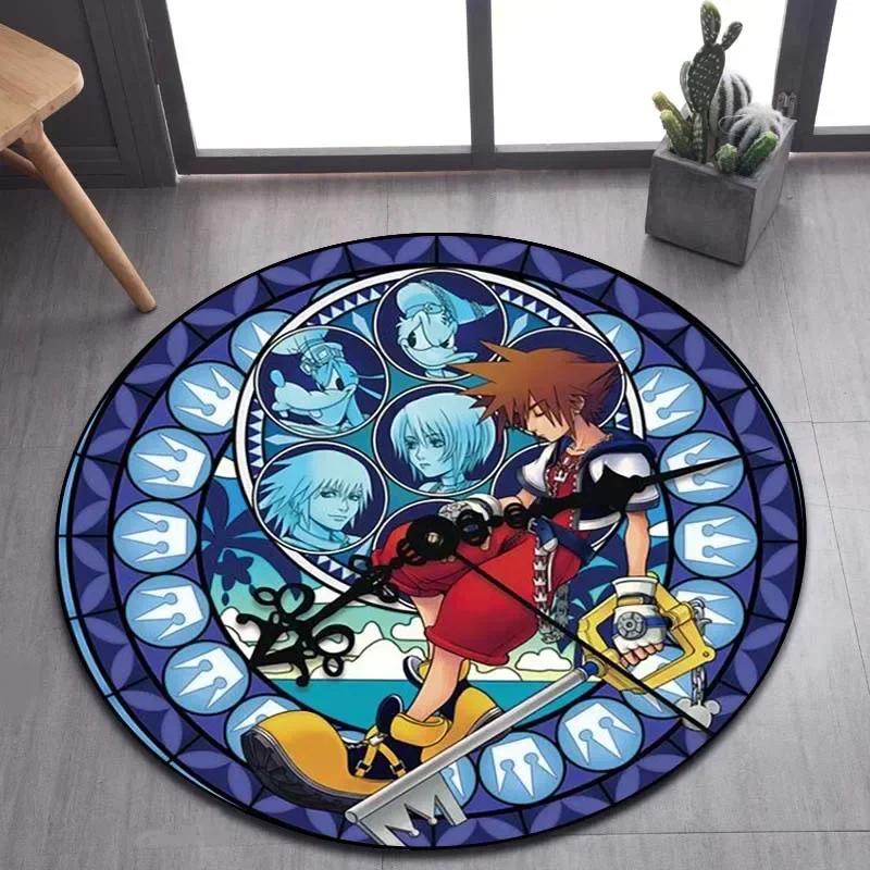 Kingdom Hearts Узор из мультфильма Ковер для пола Круглый коврик Ковер для гостиной Коврик для ванной и кухни Придверный коврик Нескользящий коврик для пола