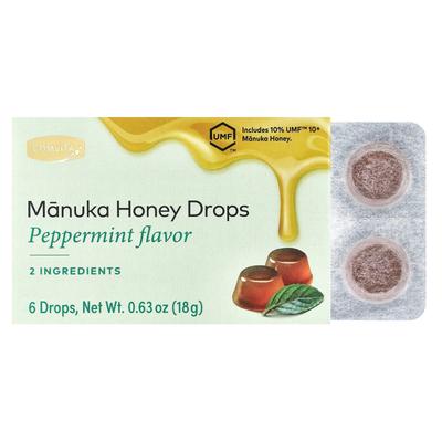 Капли с медом Манука, Мята перечная, 6 капель, 18 г(0,63 унции)