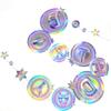 Happy Birthday Banner Garland With Colorful Round Star Transparent String For Dream Birthday Theme Party Hanging Ornaments Decoration Supplies