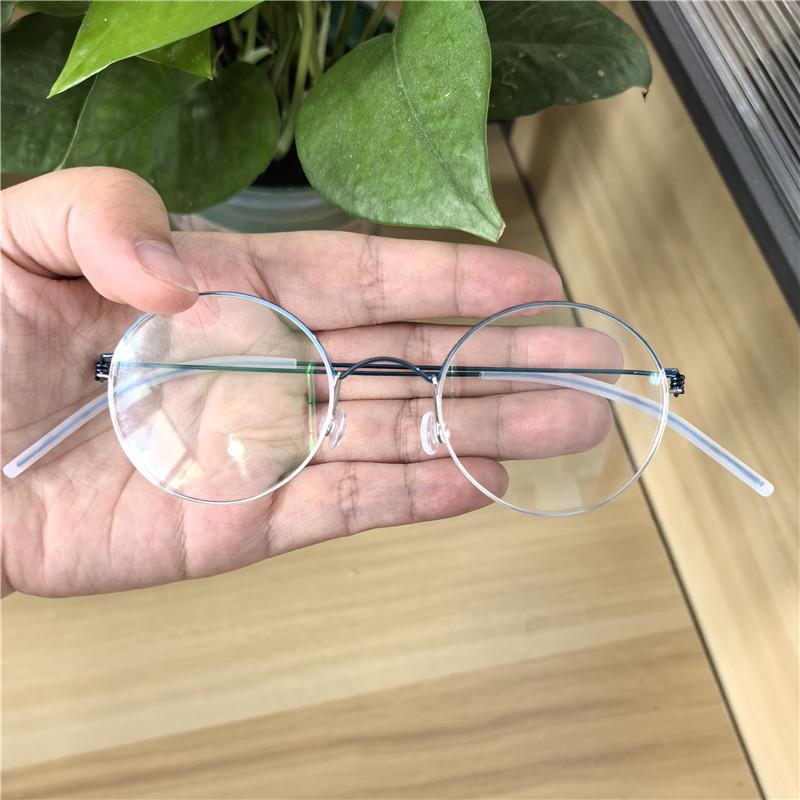 Small Round Screwless Glasses Frame Denmark Brand Men Women Ultralight Colorful Eyeglasses Air Rim Blue Frames Spectacle Eyewear