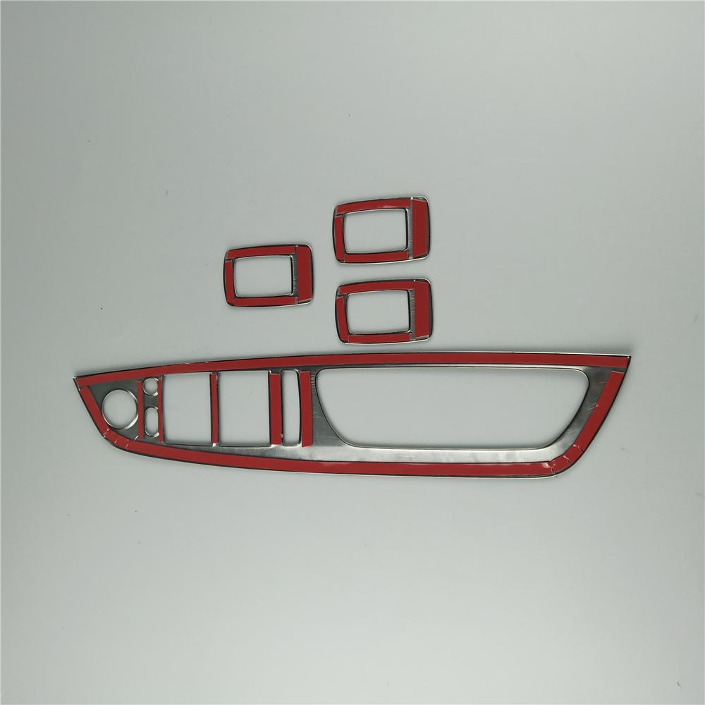 Черные наклейки на подлокотник двери автомобиля, декоративные наклейки для BMW X5 E70 X6 E71 2008-2014, кнопки подъема оконного стекла из нержавеющей стали