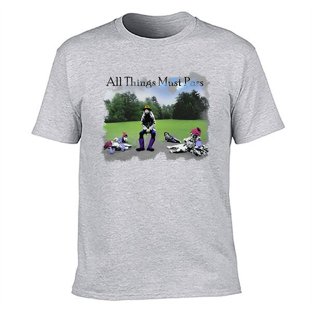 Unisexs Cotton Tshirt All Things Must Pass Graphic Print Retro Style Casual Tee For Daily Wear
