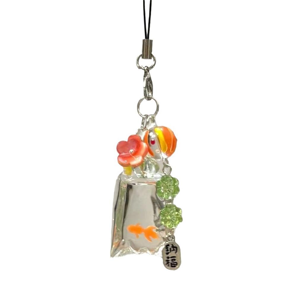 Fresh Style Koi Fish Cell Phone Strap Portable Koi Fish Phone Lanyard Jewelry with Beaded Accents for Personalization