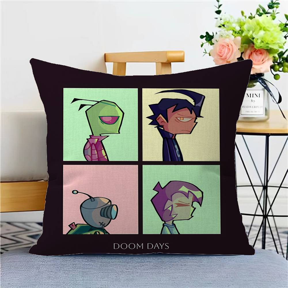 Funny Anime Invader ZIM Cushion Cover Inches Farmhouse Decor Home Throw Pillow Covers for Couch Decorations