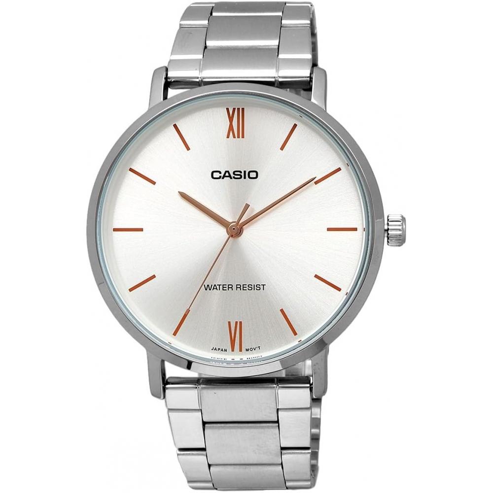 Casio Мужские кварцевые металлические часы Серебристые Mtp Vt01d 7b