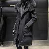 Men Down Jacket Fur Collar Hooded Long Sleeve Solid Color Winter Coat Zipper Placket